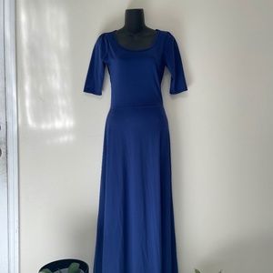 LulaRoe Ana Dress - Solid Blue - XS